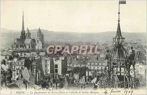 Cartes postales DIJON Le jacquemart de Notre Dame et l'Abside de Sainte Benigne