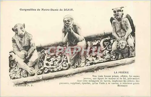 Cartes postales Gargouilles de Notre Dame-DIJON La priere