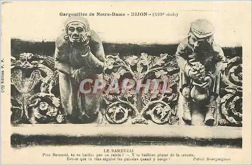 Cartes postales Gargouilles de Notre Dame-DIJON Le Bareuzai