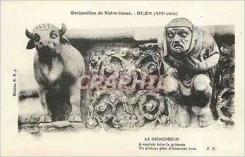 Cartes postales Gargouilles de Notre Dame-DIJON La grincheuse