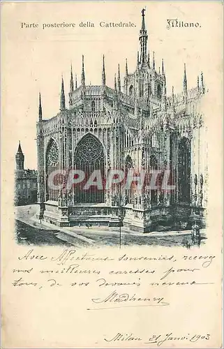 Ansichtskarte AK MILANO-Parte posterore della cattedrale