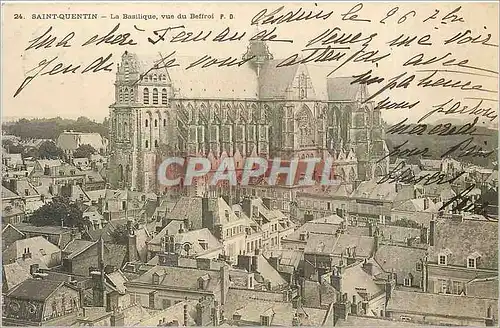 Ansichtskarte AK SAINT QUENTIN- La basilique  vue du Beffroi