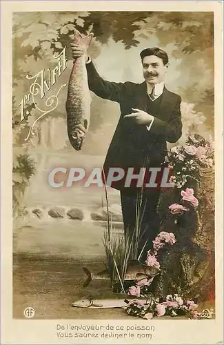 Cartes postales V�UX Homme Poisson