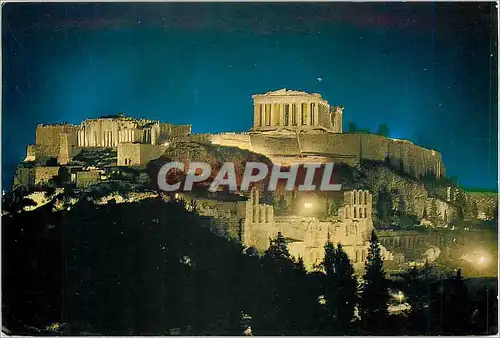 Cartes postales moderne ATHENES-L'Akropole illuminee