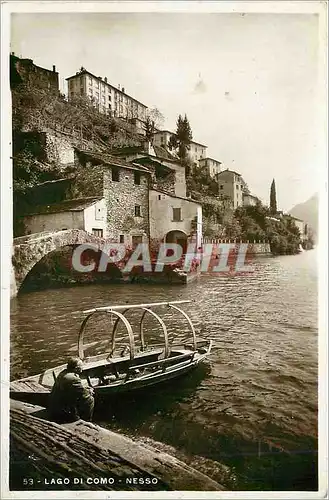 Cartes postales LAGO DI COMO-NESSO Bateau