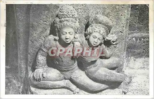 Cartes postales AJANTA CAVE 16 A flying couple