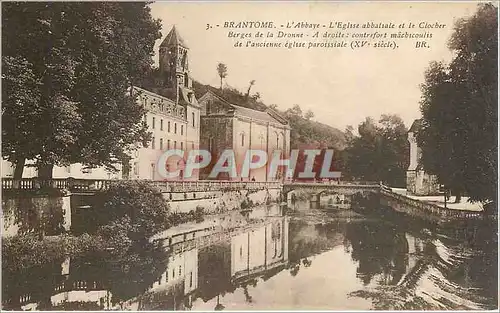 Cartes postales BRANTOME-L'Abbaye-L'Eglise abbatiale et le Clocher