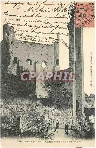 Cartes postales CHAUVIGNY (Vienne)-chateau Baronnial ou des Eveques