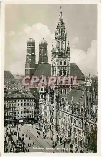 Cartes postales Munchen rathaus mit Frauenkirche