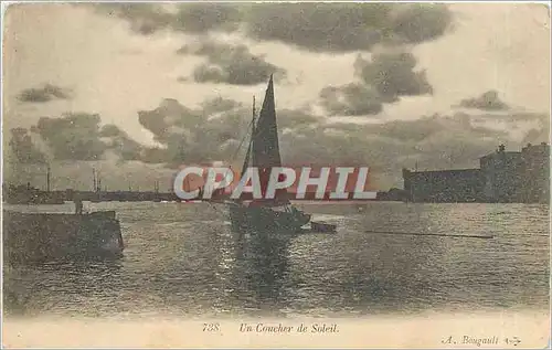 Cartes postales UN COUCHER DE SOLEIL Bateau