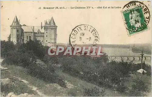 Cartes postales SAUMUR-Le Chateu XV s cote Est et l Loire