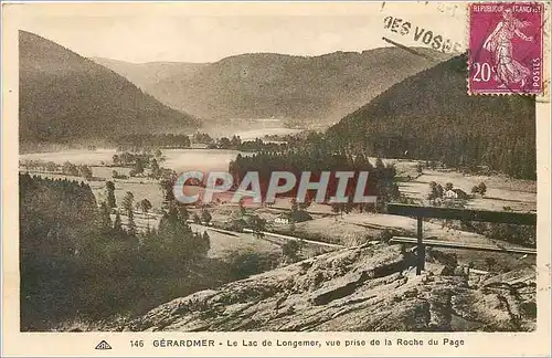 Cartes postales GERARDMER-Le Lac de Longermer  vue prise de la Roche du Page