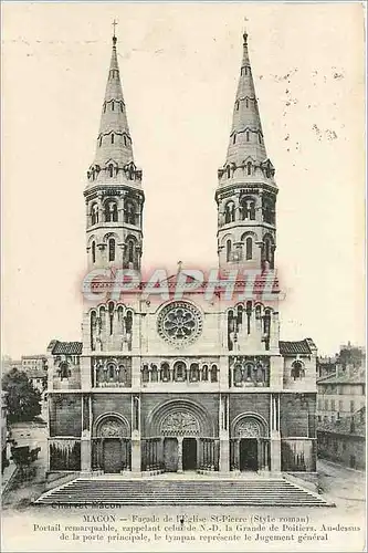 Cartes postales MACON-Fa�ade de l'Eglise St Pierre (Style Roman)