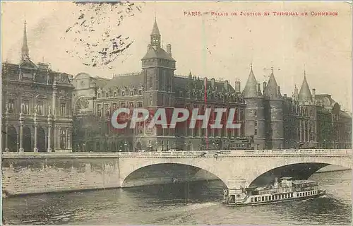 Cartes postales PARIS-PLIS DE JUSTICE ET TRIBUNAL DE COMMERCE