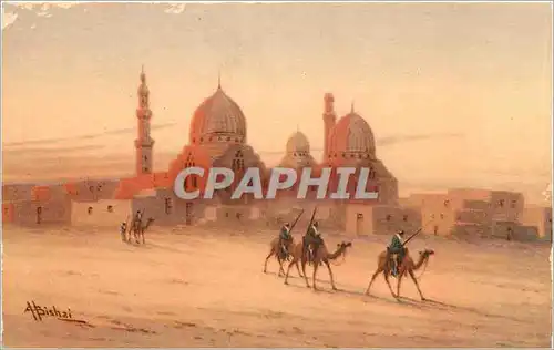 Cartes postales Tomb of the Caliphs  who ruled egypte Chameaux