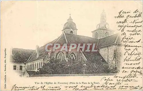 Cartes postales Vue de l'Eglise de Farverney(Prie de la Place de la Tour)