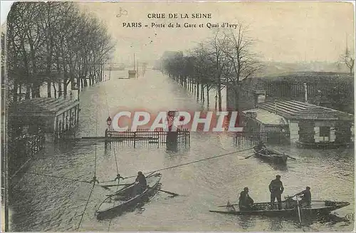 Ansichtskarte AK CRUE DE LA SEINE-PARIS Porte de la Gare et Quai d'Ivry