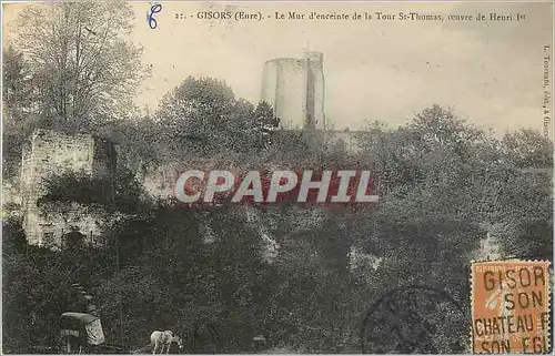 Cartes postales GISORS(EURE)-Le muc d'enceinte de la Tour St Thomas  oeuvre de Henri Ier