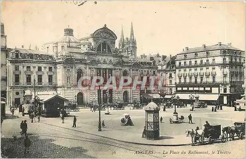 Cartes postales ANGERS-La Place du alliement'Le Theatre