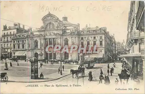 Cartes postales ANGERS-Place du Raliiement  et Theatre Tramway