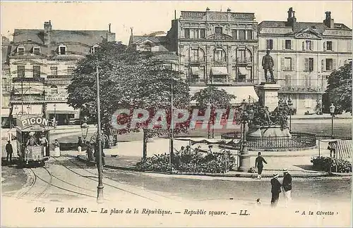 Cartes postales LE MANS-Place de la Republique Tramway