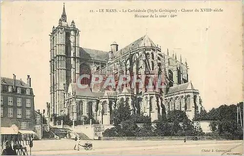 Cartes postales LE MANS-La Cathedrale(Style Gothique)hauteur de la tour 66m