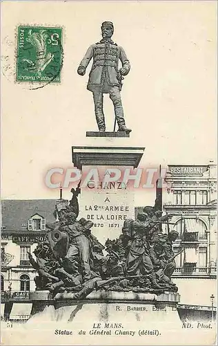 Cartes postales LE MANS-Statue du General (detail)