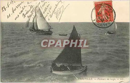 Cartes postales TROUVILLE-Pecheurs au large Bateau