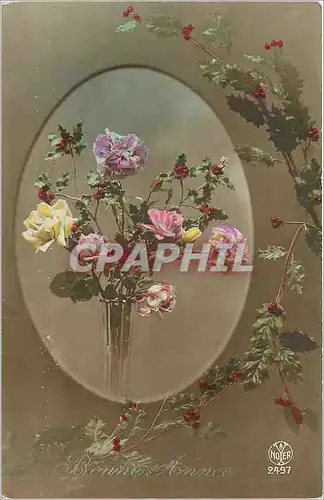 Cartes postales Bonne Annee Fleurs