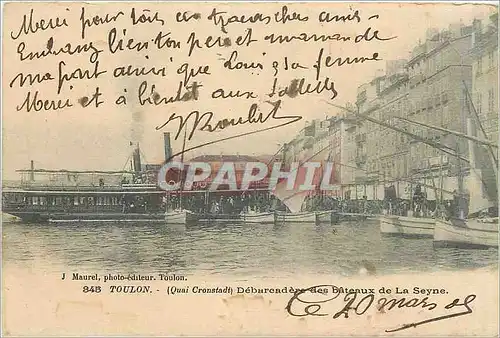 Cartes postales Toulon Quai Cronstadt Debarcadere des Bateaux de La Seyne