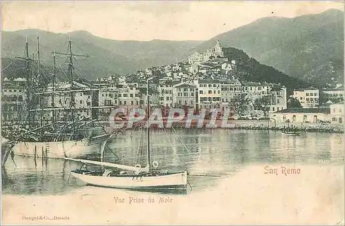 Cartes postales San Remo Vue prise du Mole Bateaux Voilier