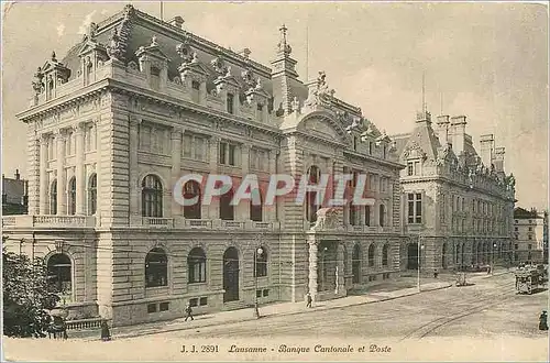 Cartes postales Lausanne Banque Cantonale et Poste