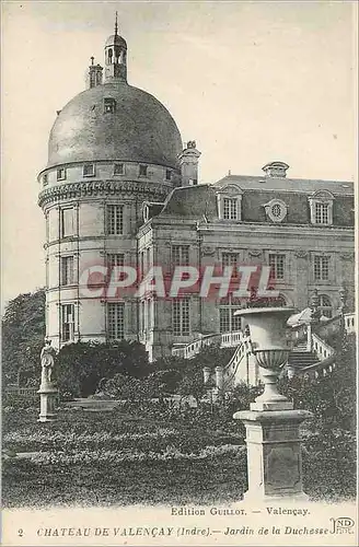 Cartes postales Chateau de Valencay Indre Jardin de la Duchesse