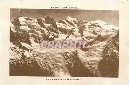 Cartes postales Chamonix Mont Blanc Le Mont Blanc vu de Plan Pratz