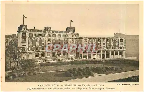 Ansichtskarte AK Carlton Hotel Biarritz Facade sur la Mer Chambres