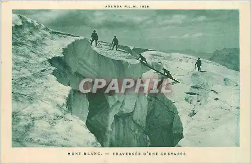 Cartes postales Mont Blanc Traversee d'Une Crevasse