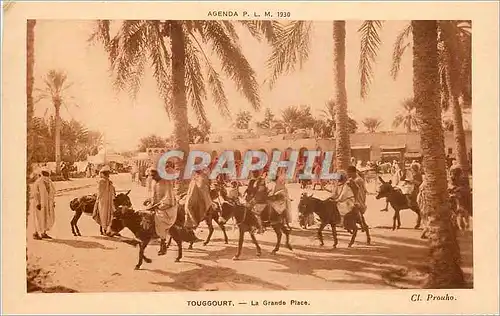 Cartes postales Touggourt La Grande Place Ane Mules