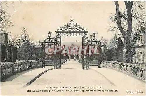 Cartes postales Chateau de Marchais Aisne Vue de la Grille