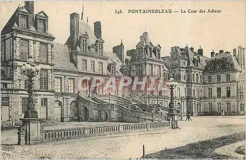 Cartes postales Fontainebleau La Cour des Adieux