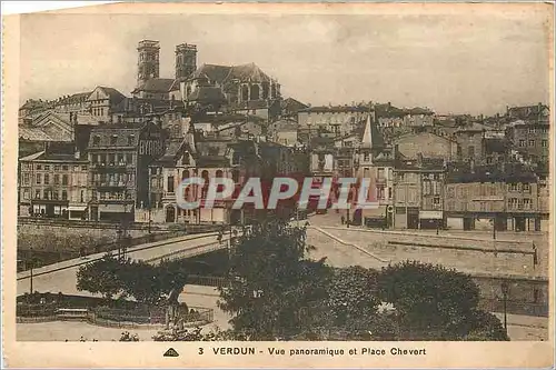 Cartes postales Verdun Vue panoramique et Place Chevert