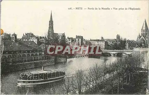 Ansichtskarte AK Metz Partie de la Moselle Vue prise de l'Esplanade Bateau