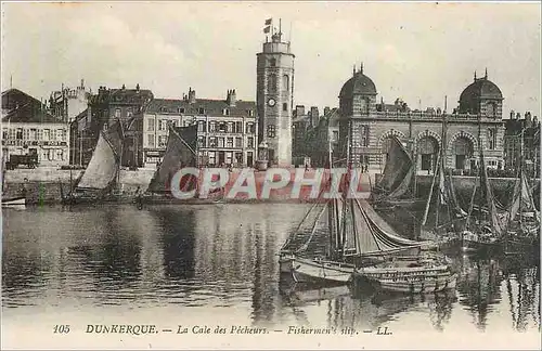 Ansichtskarte AK Dunkerque La Cale des Pecheurs Bateaux