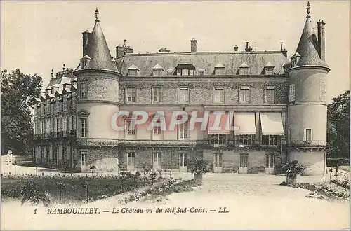 Cartes postales Rambouillet Le Chateau vu du cote Sud Ouest