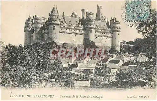 Cartes postales Chateau de Pierrefonds Vue prise de la Route de Compiegne