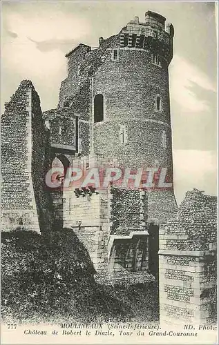 Ansichtskarte AK Moulineaux Seine Inferieure Chateau de Robert le Diazle Tour du Grand Couronnee