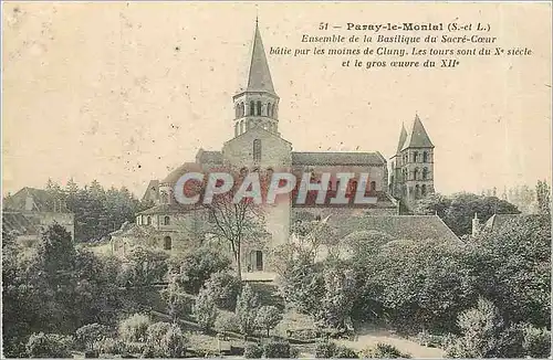 Cartes postales Paray le Monial S et L Ensemble de la Basilique du Sacre Coeur