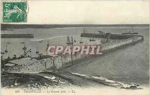 Cartes postales Granville Le Grande Jetee Bateaux