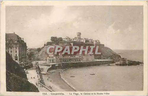 Cartes postales Granville La Plage le Casino et la Haute Ville