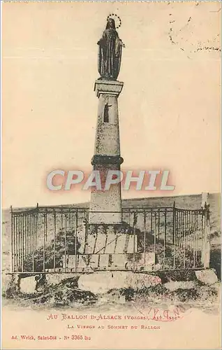 Cartes postales Au Ballon d'Alsace Vosges La Vierge au sommet du Ballon