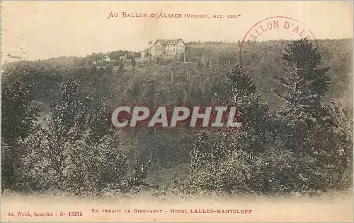 Cartes postales Au Ballon d'Alsace Vosges En Venant de Giromagny Hotel Lalloz Martzloff